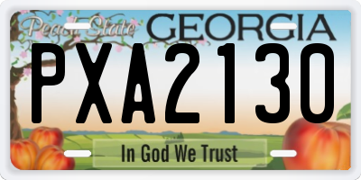 GA license plate PXA2130