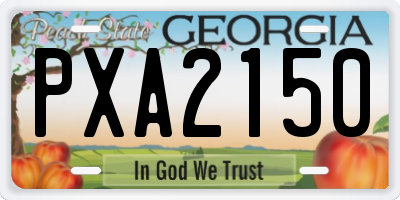 GA license plate PXA2150