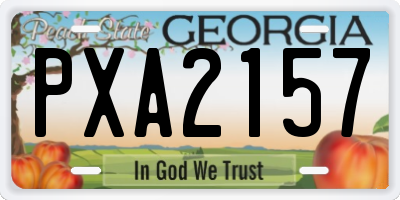 GA license plate PXA2157
