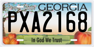 GA license plate PXA2168