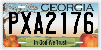 GA license plate PXA2176