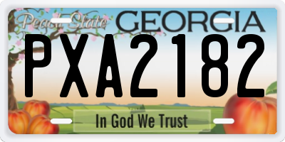 GA license plate PXA2182