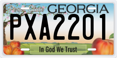GA license plate PXA2201