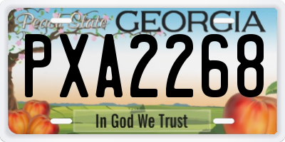 GA license plate PXA2268