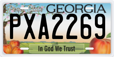 GA license plate PXA2269
