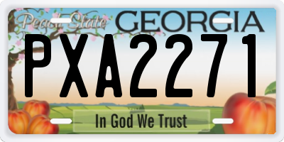 GA license plate PXA2271