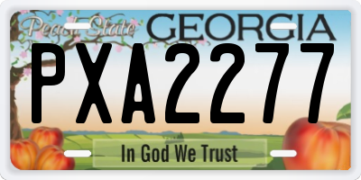GA license plate PXA2277