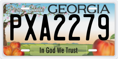 GA license plate PXA2279