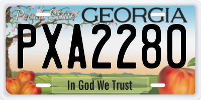 GA license plate PXA2280