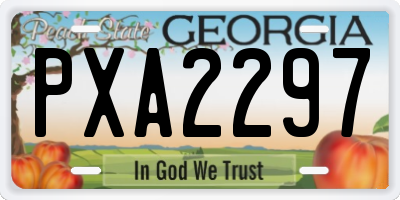 GA license plate PXA2297