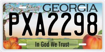 GA license plate PXA2298