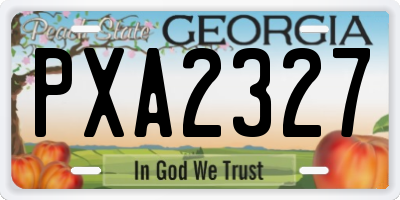 GA license plate PXA2327