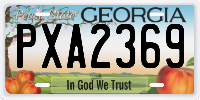 GA license plate PXA2369