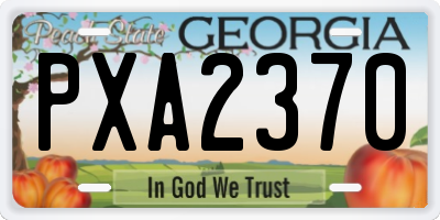 GA license plate PXA2370