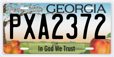 GA license plate PXA2372