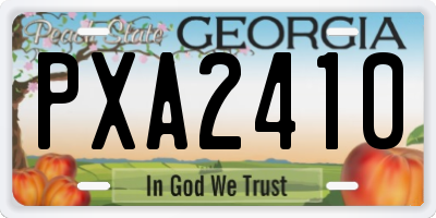 GA license plate PXA2410