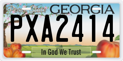 GA license plate PXA2414