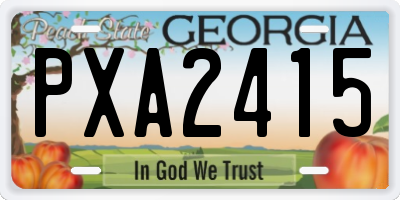 GA license plate PXA2415