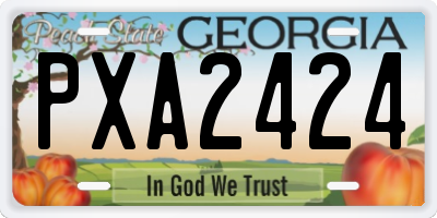 GA license plate PXA2424
