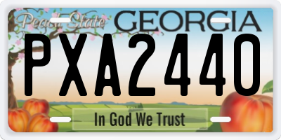 GA license plate PXA2440