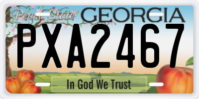 GA license plate PXA2467