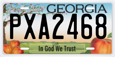 GA license plate PXA2468