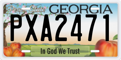 GA license plate PXA2471