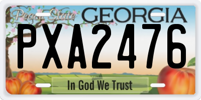 GA license plate PXA2476