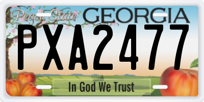 GA license plate PXA2477