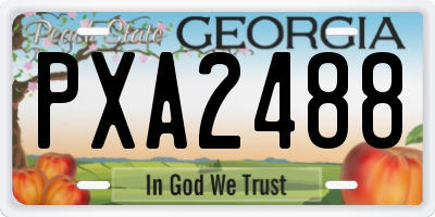 GA license plate PXA2488