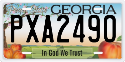 GA license plate PXA2490