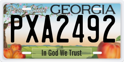 GA license plate PXA2492