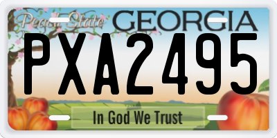 GA license plate PXA2495