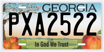 GA license plate PXA2522