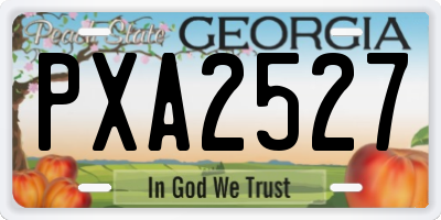 GA license plate PXA2527