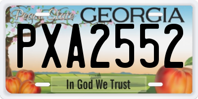 GA license plate PXA2552