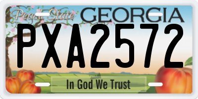GA license plate PXA2572