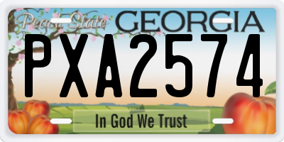 GA license plate PXA2574
