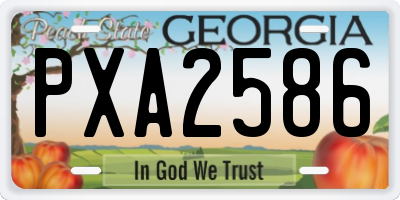 GA license plate PXA2586