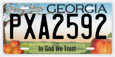 GA license plate PXA2592