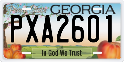 GA license plate PXA2601