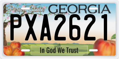 GA license plate PXA2621