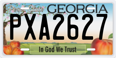 GA license plate PXA2627