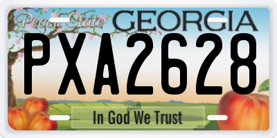 GA license plate PXA2628