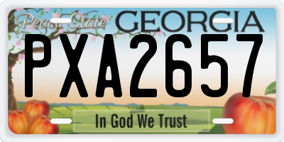 GA license plate PXA2657