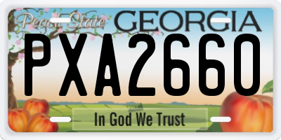 GA license plate PXA2660