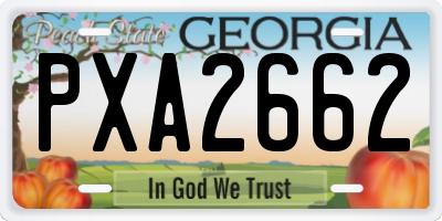 GA license plate PXA2662