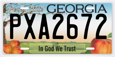 GA license plate PXA2672