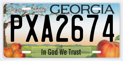 GA license plate PXA2674