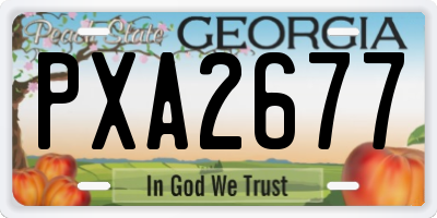 GA license plate PXA2677